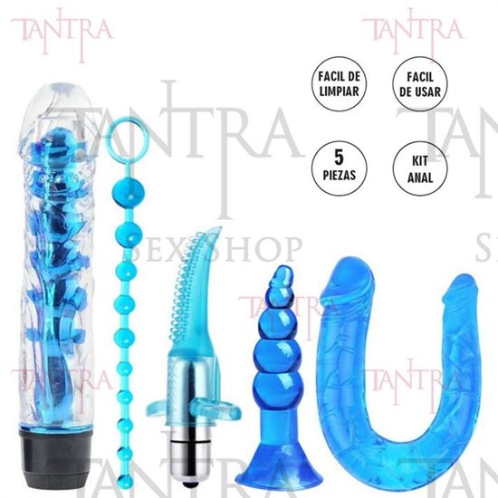 Octans kit de 5 piezas vibradores,dilatadores anales, y doble consolador